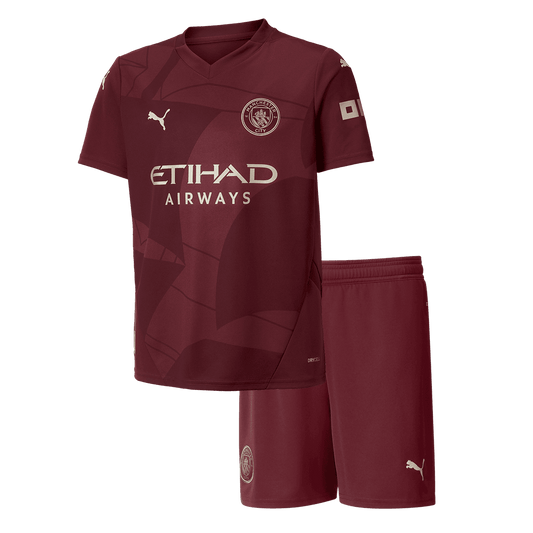 Kid's Manchester City Third Away Soccer Jersey Kit(Shirt+Shorts) 2024/25