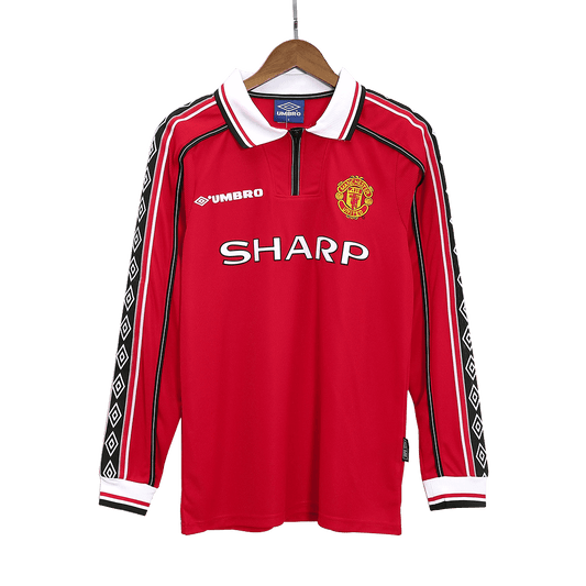 Retro Soccer Jersey Manchester United Home Long Sleeve 1998/99
