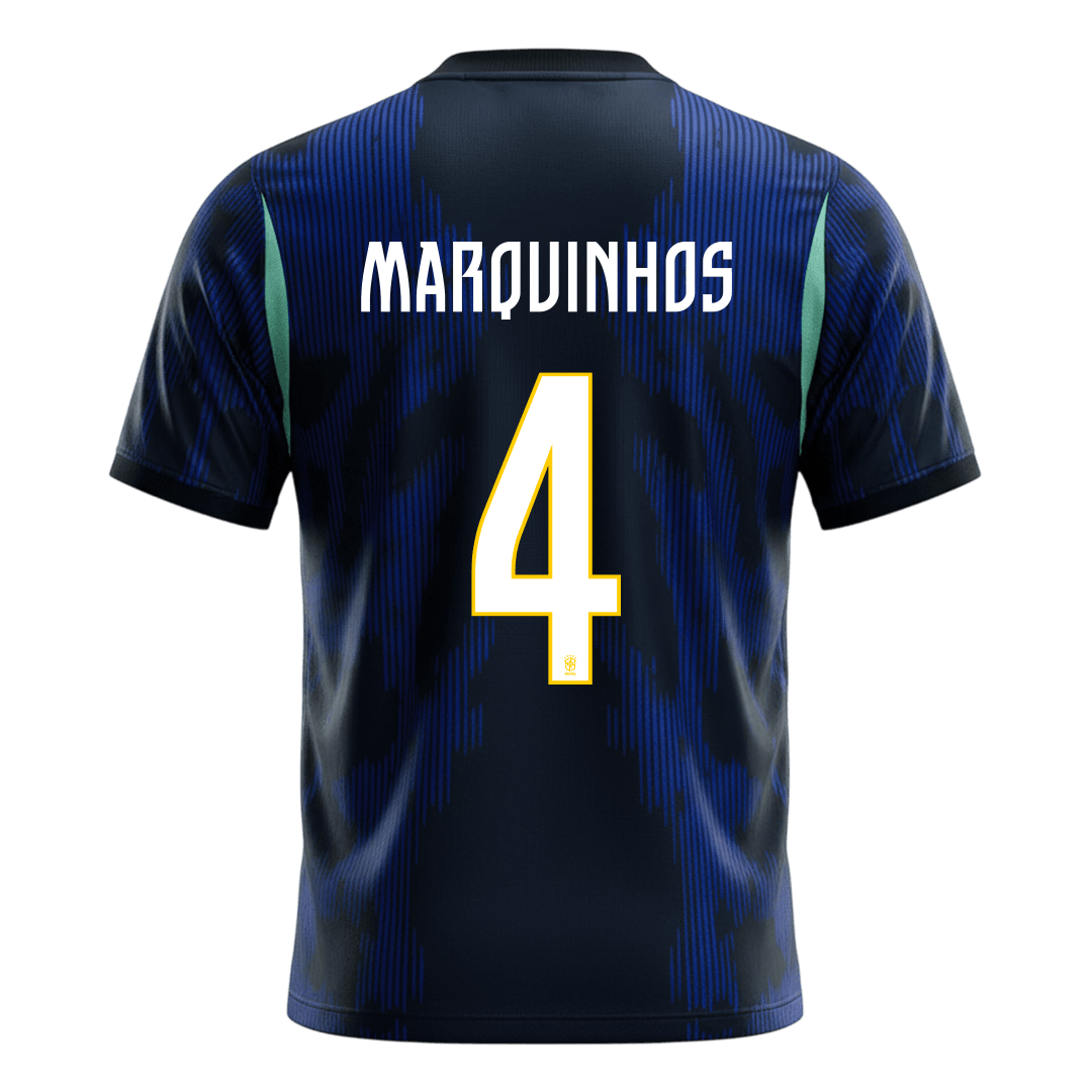 MARQUINHOS #4 Brazil Away Soccer Jersey World Cup 2026
