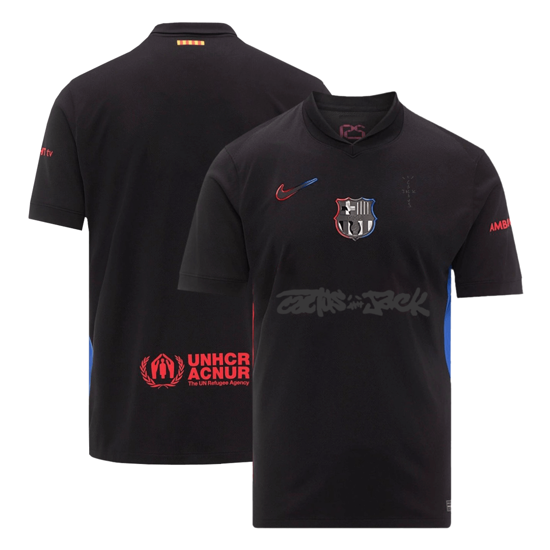 Camiseta de visitante del Barcelona x Travis Scott 2024/25, negra