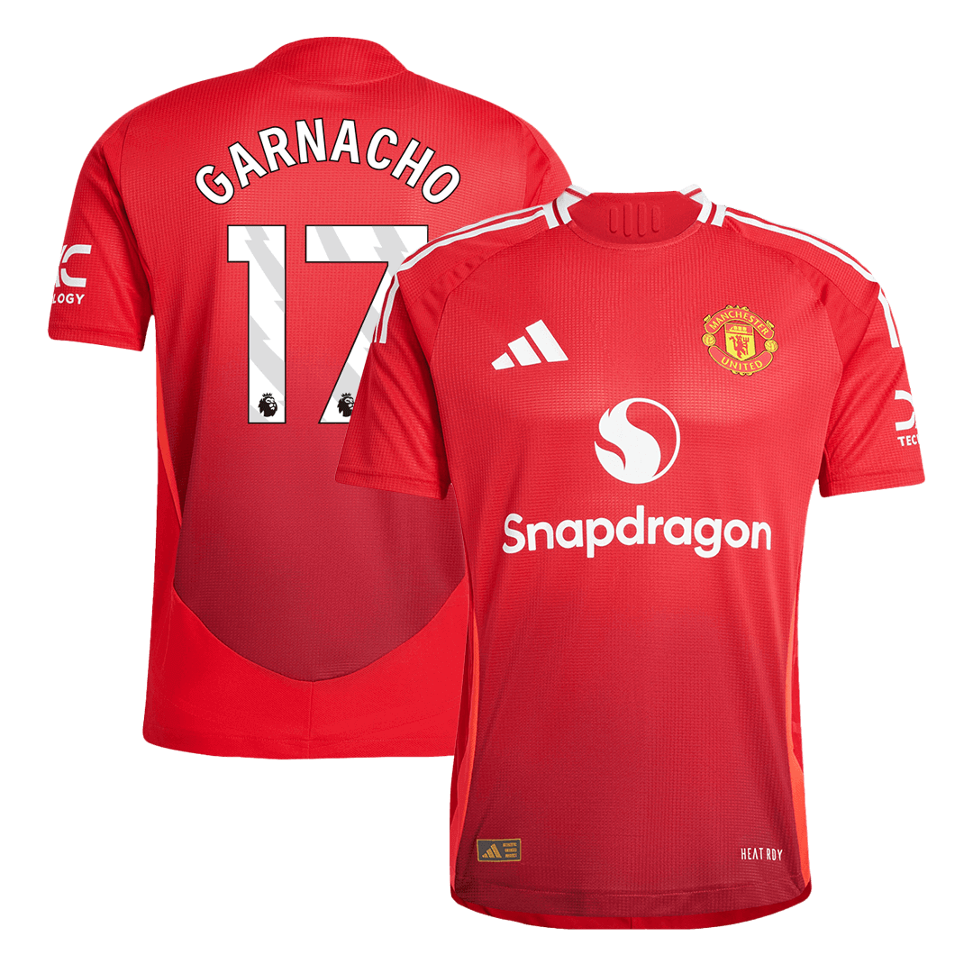 Authentic GARNACHO #17 Soccer Jersey Manchester United Home Shirt 2024/25