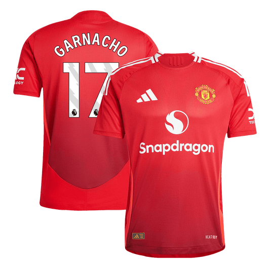 Authentic GARNACHO #17 Soccer Jersey Manchester United Home Shirt 2024/25