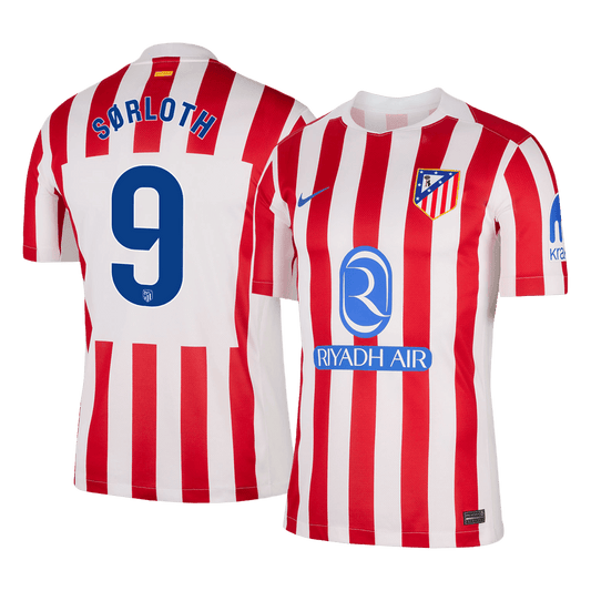 SØRLOTH #9 Atletico Madrid Home Soccer Jersey 2025/26