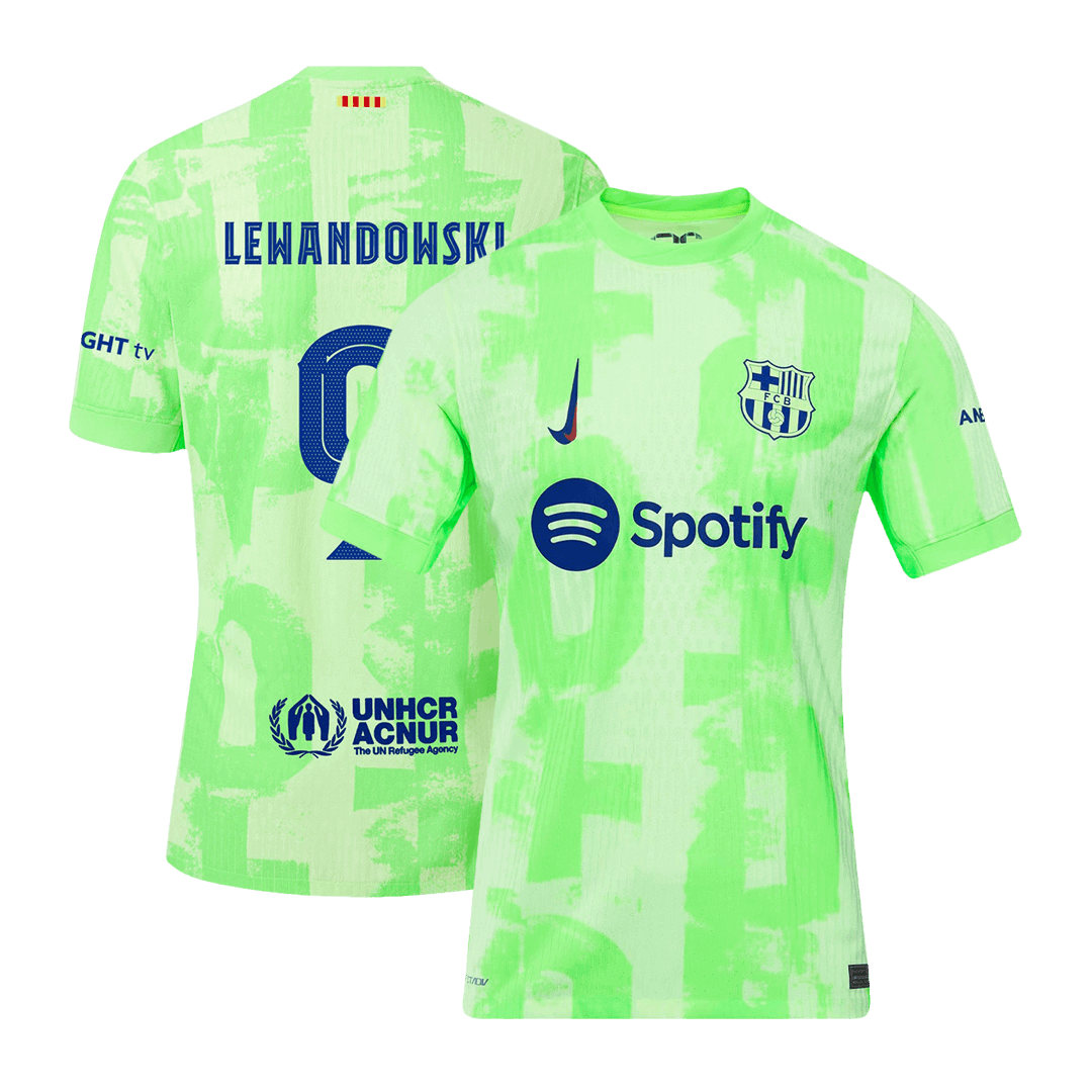 Authentic LEWANDOWSKI #9 Soccer Jersey Barcelona Third Away Shirt 2024/25 UCL