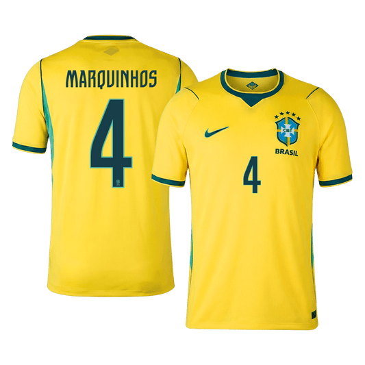 MARQUINHOS #4 Brazil Home Soccer Jersey World Cup 2026