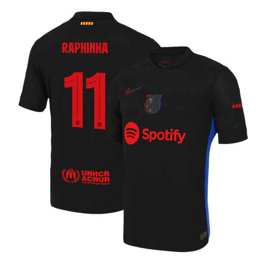 Authentisches RAPHINHA #11 Barcelona Fußballtrikot Auswärtstrikot 2024/25 – UCL