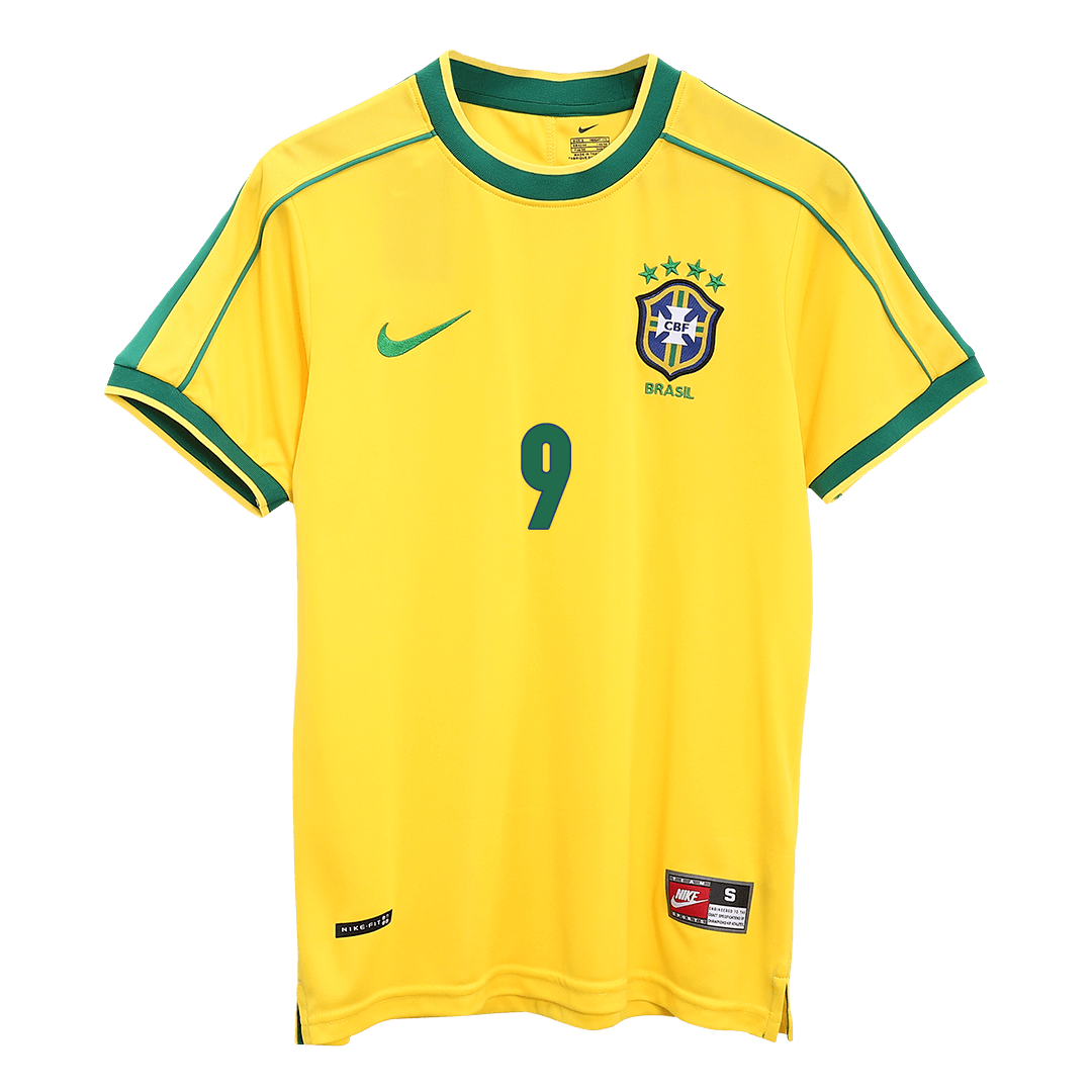 Retro Jersey RONALDO #9 Brazil Home Soccer Shirt 1998 -World Cup