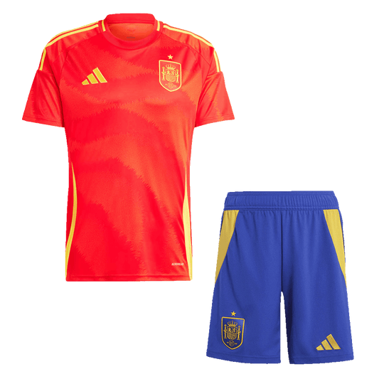 Spain Home Soccer Jersey Kit(Jersey+Shorts) Euro 2024