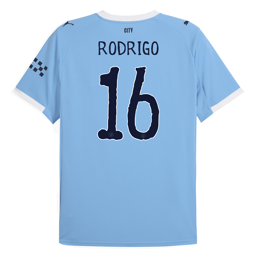 RODRIGO #16 Manchester City Home Soccer Jersey 2025/26 Blue Jersey - Club World Cup