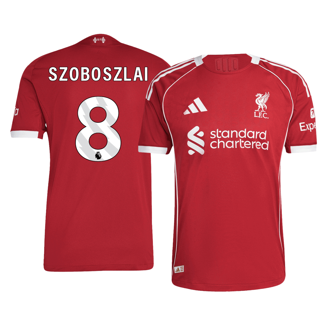 SZOBOSZLAI #8 Liverpool Home Authentic Soccer Jersey 2025/26
