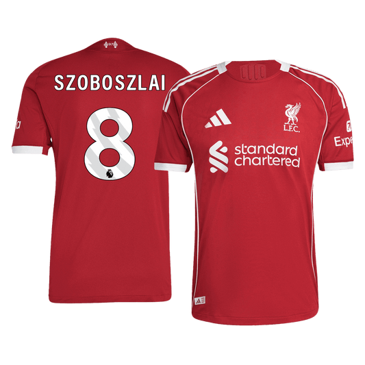 SZOBOSZLAI #8 Liverpool Home Authentic Soccer Jersey 2025/26