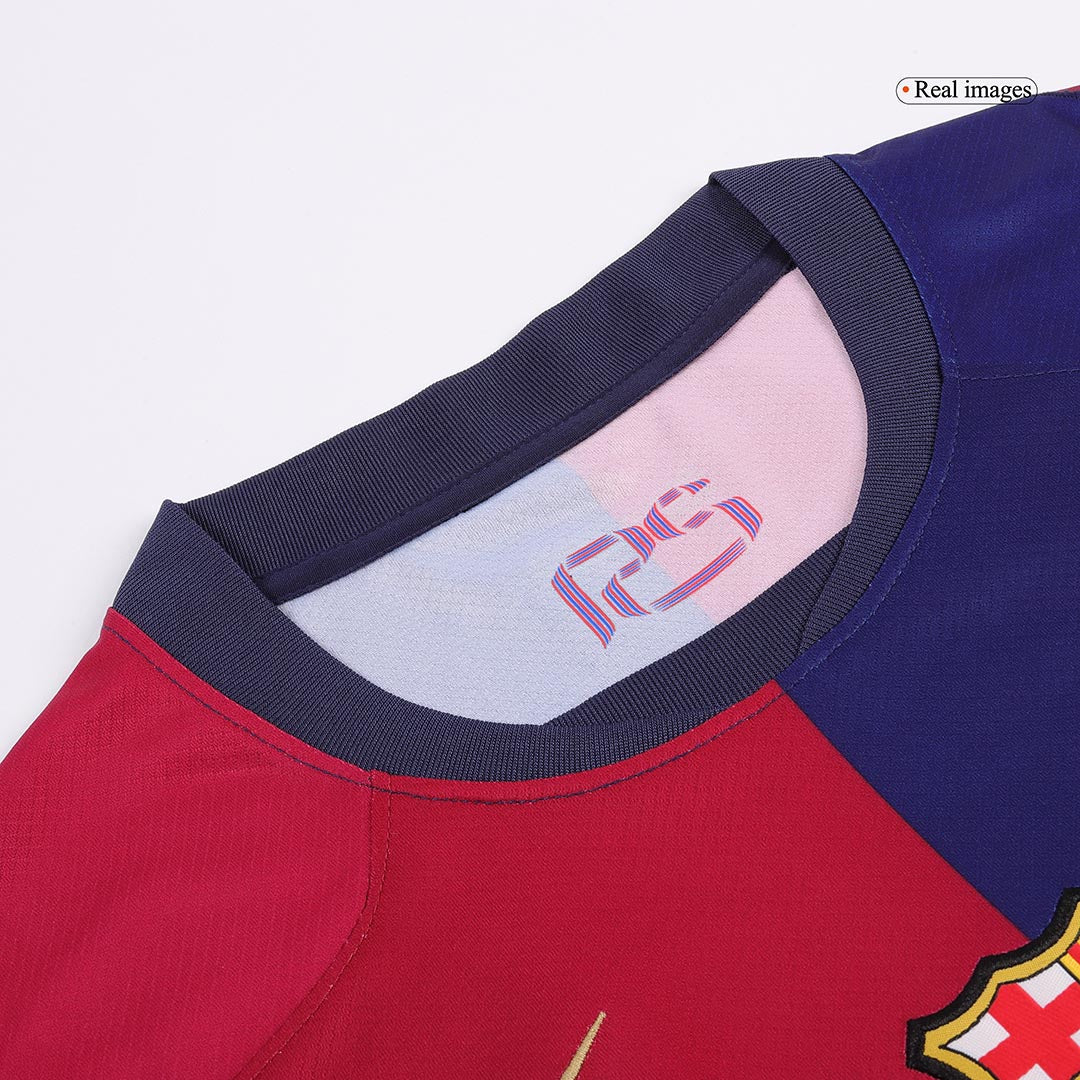 LEWANDOWSKI #9 Barcelona Home Soccer Jersey 2024/25 - Spotify Logo Without Text
