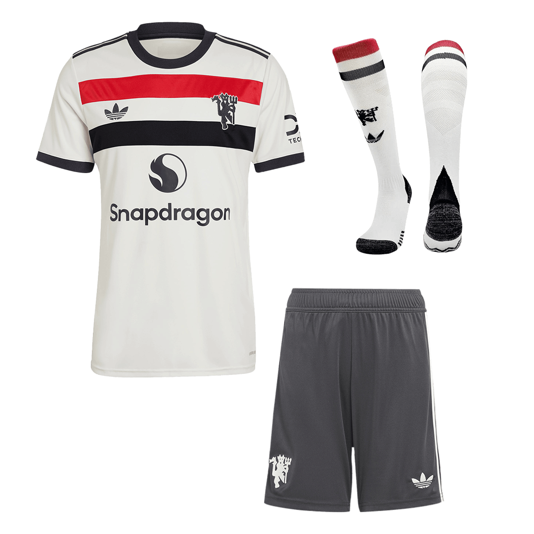 Men's Manchester United Third Away Soccer Jersey Kit (Shirt+Shorts+Socks) 2024/25