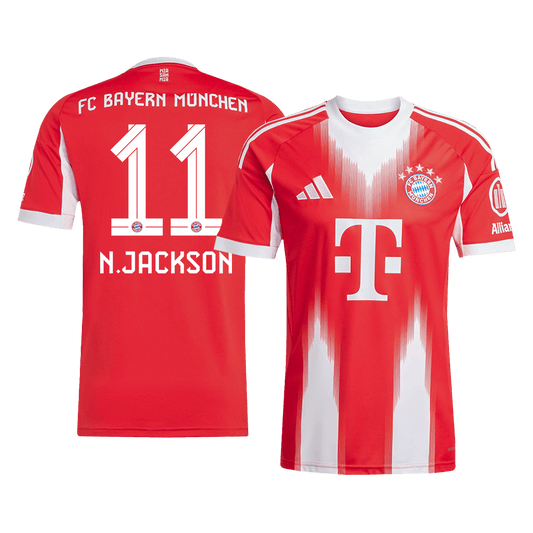 N.JACKSON #11 Bayern Munich Home Soccer Jersey 2025/26