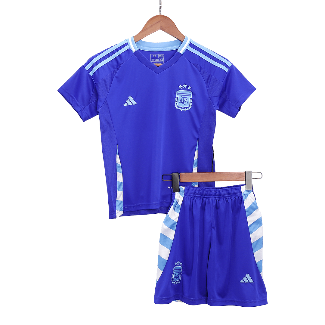 Kid's Argentina Away Soccer Jersey Kit(Jersey+Shorts+Socks) Copa America 2024