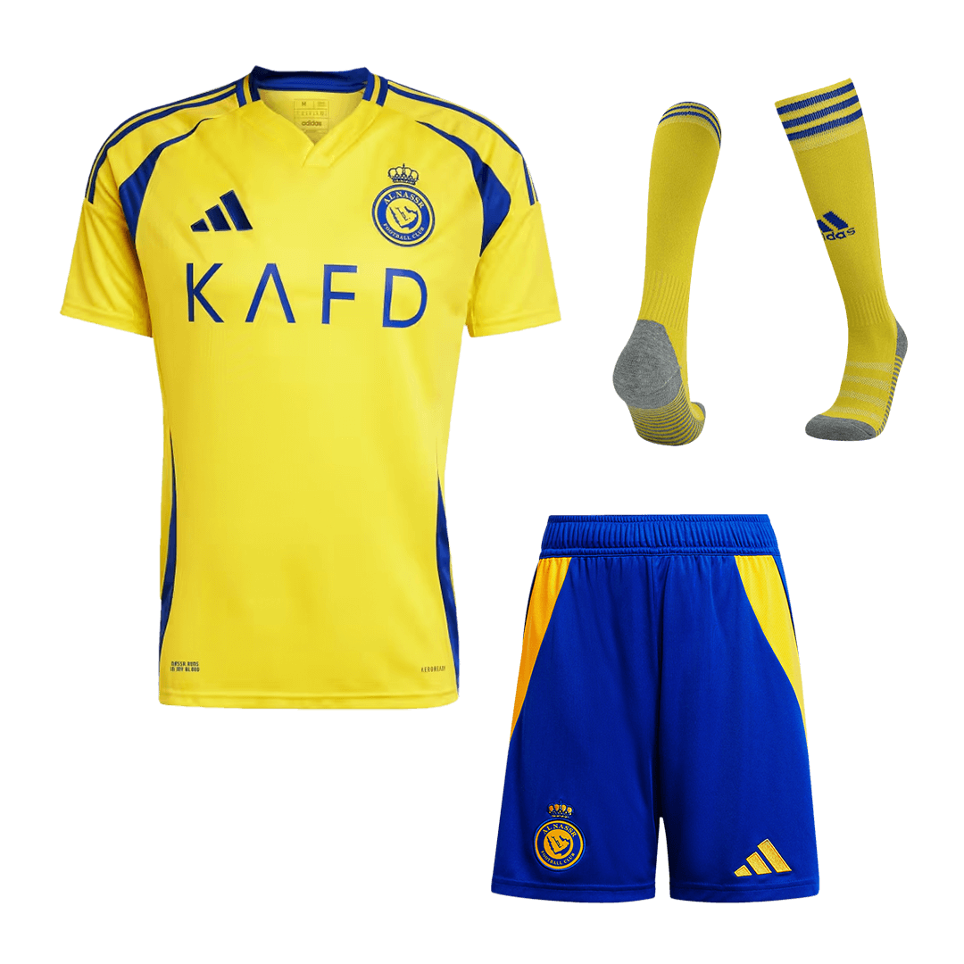 Al Nassr Home Soccer Jersey Kit(Jersey+Shorts+Socks) 2024/25