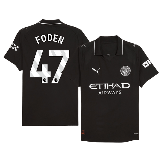 FODEN #47 Manchester City Away Authentic Soccer Jersey 2025/26
