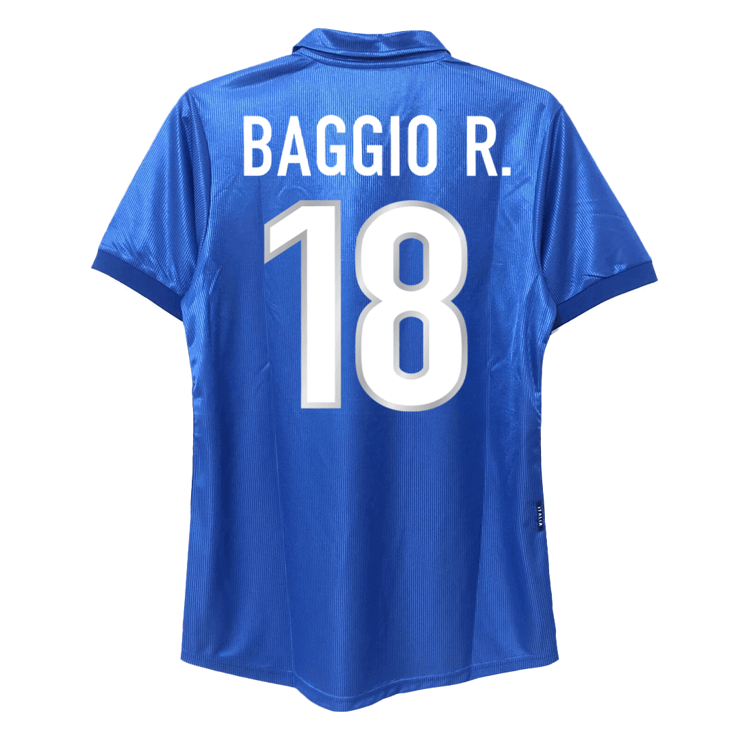 Retro BAGGIO R. #18 1998 Italy Home Soccer Jersey