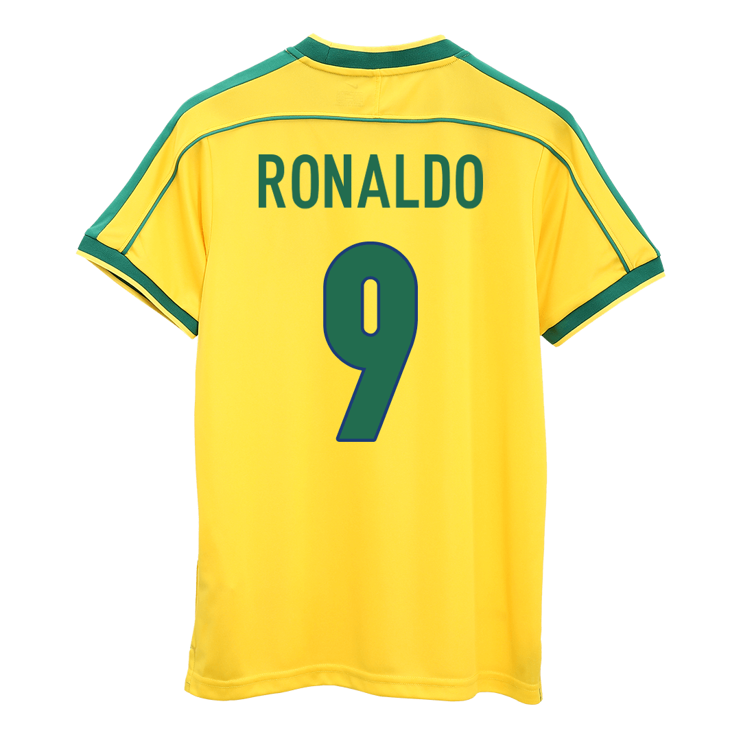 Retro Jersey RONALDO #9 Brazil Home Soccer Shirt 1998 -World Cup