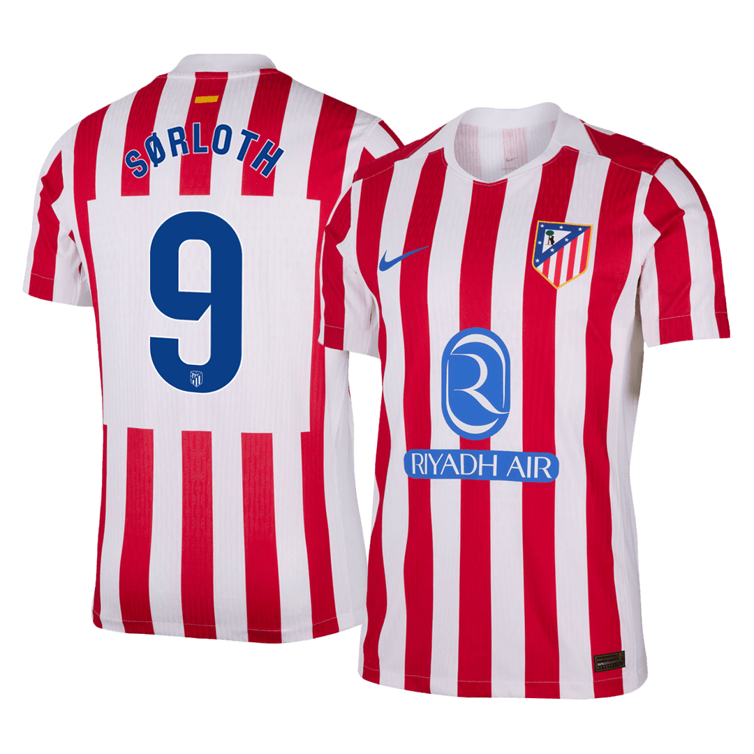 SØRLOTH #9 Atletico Madrid Home Player Version Jersey 2025/26
