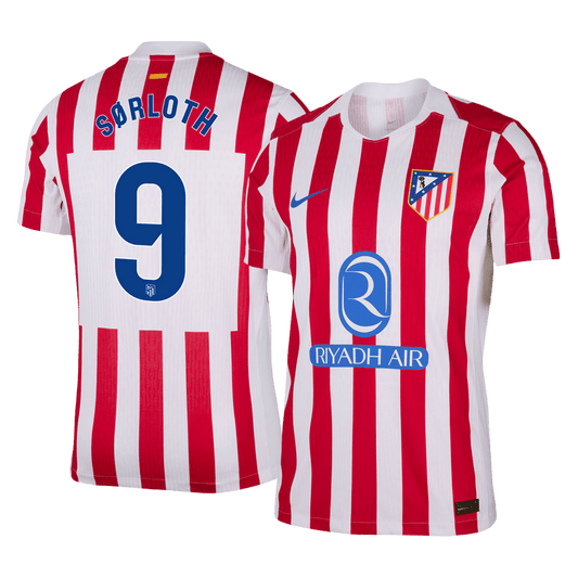 SØRLOTH #9 Atletico Madrid Home Player Version Jersey 2025/26