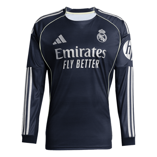 Real Madrid Away Long Sleeve Soccer Jersey 2025/26