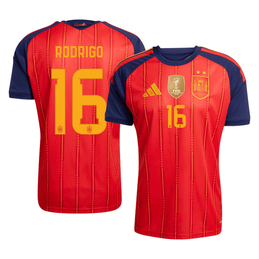 RODRIGO #16 Spain Champion Edition Home Soccer Jersey World Cup 2026
