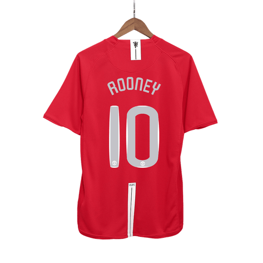 Retro Jersey ROONEY #10 Manchester United Retro Jersey Home Soccer Shirt 2007/08 - UCL Final