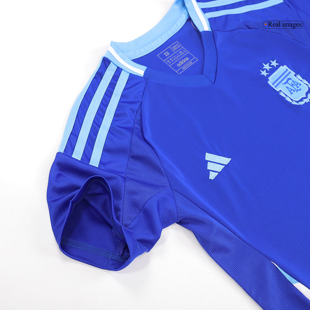 Kid's Argentina Away Soccer Jersey Kit(Jersey+Shorts+Socks) Copa America 2024