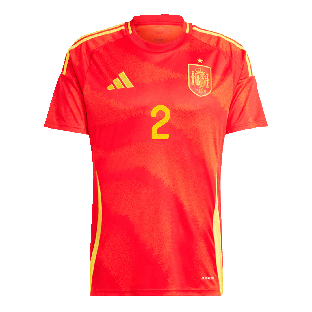 CARVAJAL #2 Spain Home Soccer Jersey Euro 2024