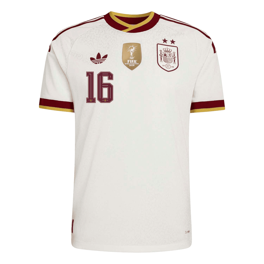 RODRIGO #16 Spain Away Player Version Jersey World Cup 2026 - Champion