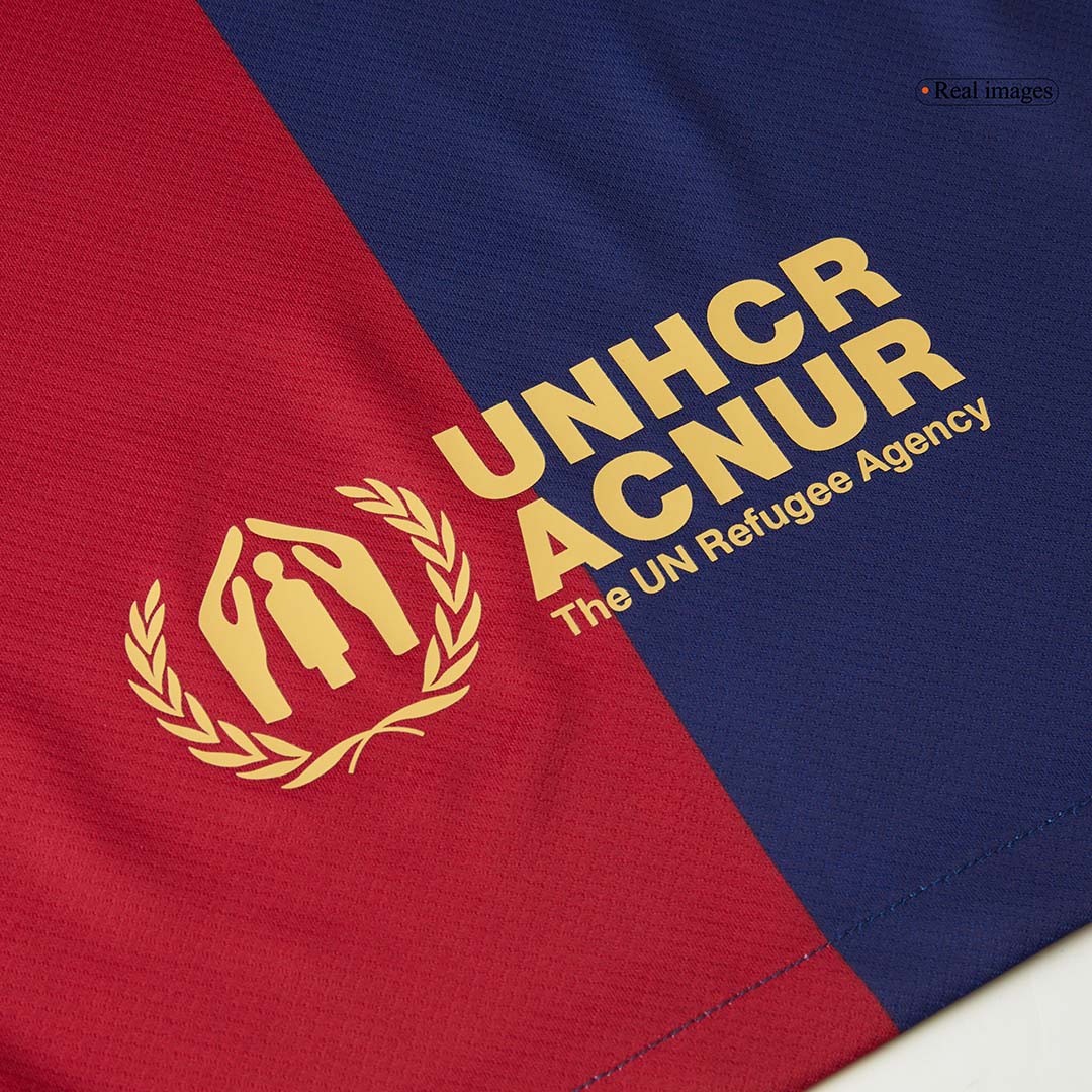 RAPHINHA #11 Barcelona Home Soccer Jersey 2024/25 Red&Blue - UCL