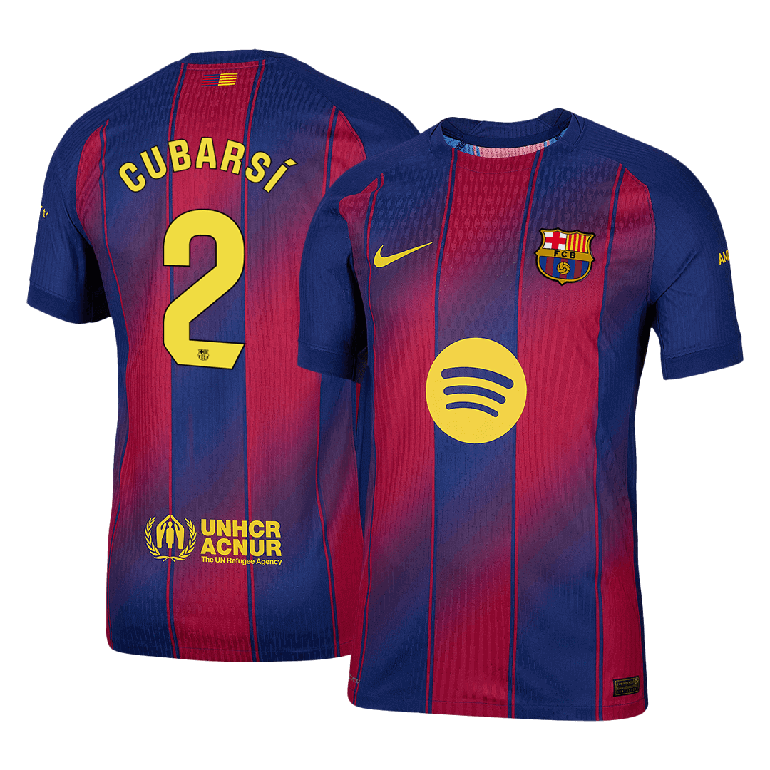 CUBARSÍ #2 Barcelona Home Authentic Soccer Jersey 2025/26