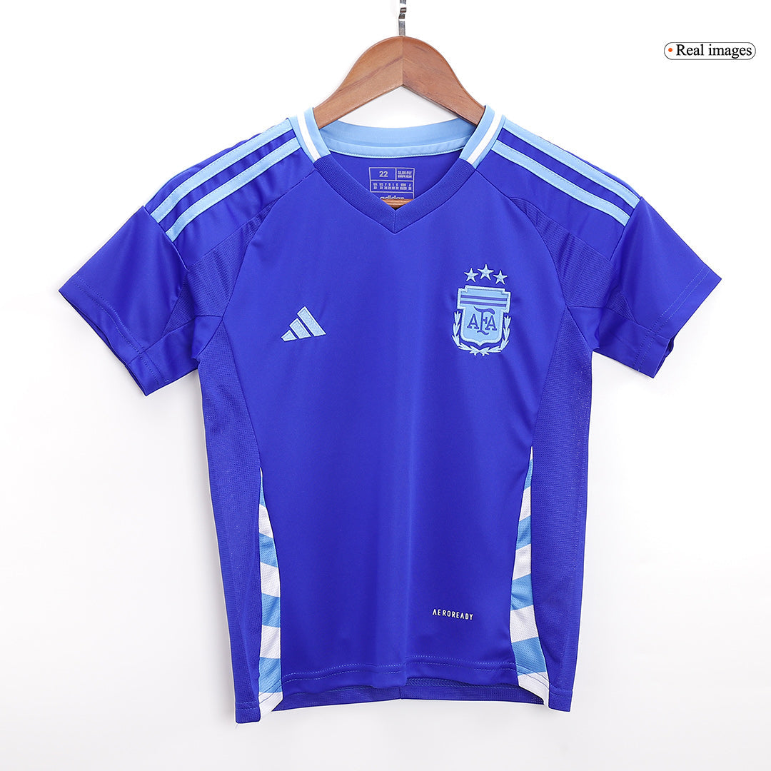 Kid's Argentina Away Soccer Jersey Kit(Jersey+Shorts+Socks) Copa America 2024