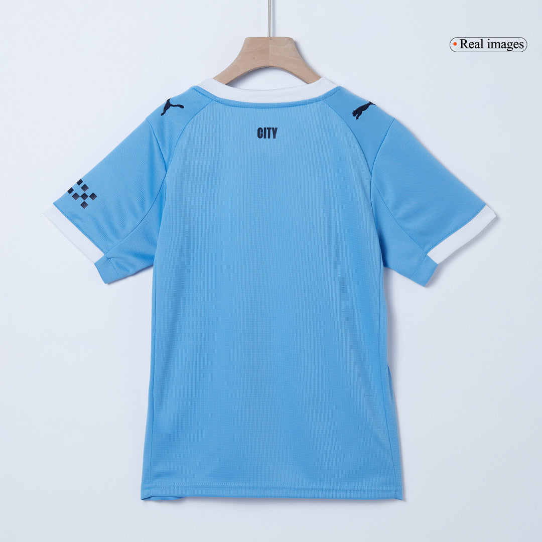 Manchester City Home Kids Soccer Jerseys Full Kit 2025/26