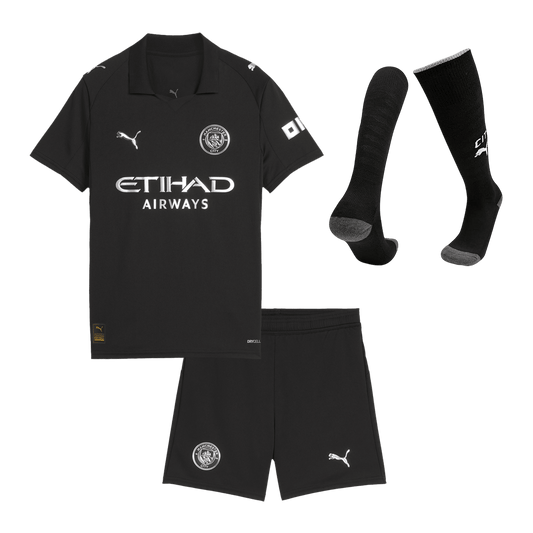 Manchester City Away Kids Soccer Jerseys Full Kit 2025/26