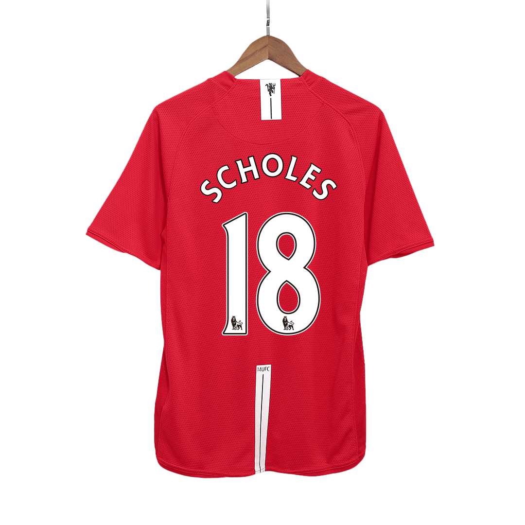 SCHOLES #18 Manchester United Retro-Trikot Heim-Fußballtrikot 2007/08