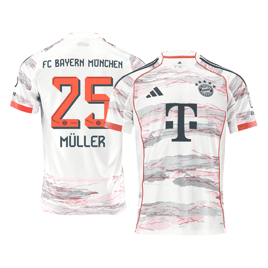 MULLER #25 Bayern München Auswärts-Fußballtrikot 2025/26 Weiß