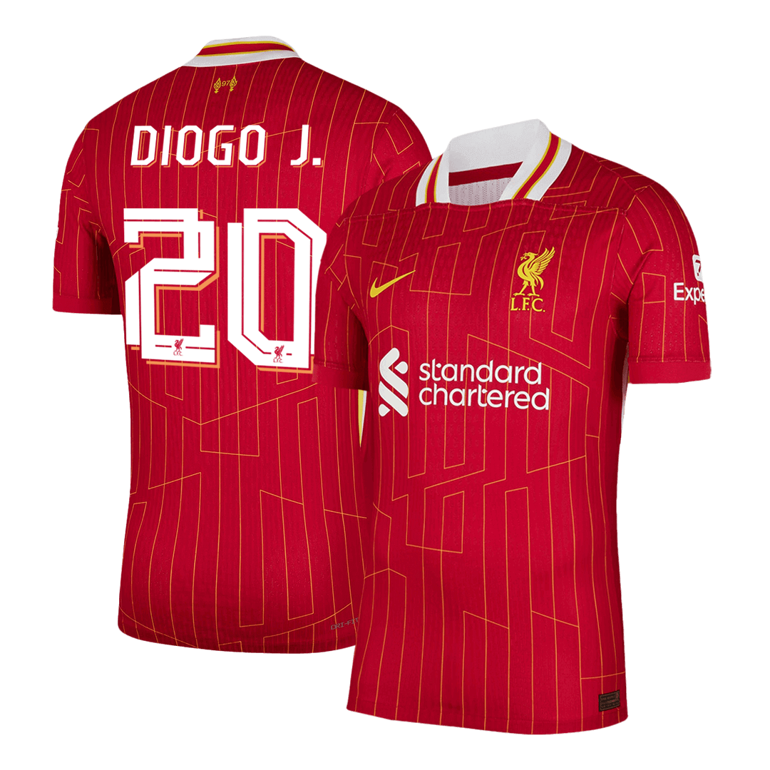DIOGO J. #20 Authentic Liverpool Home Soccer Jersey 2024/25 Red - UCL