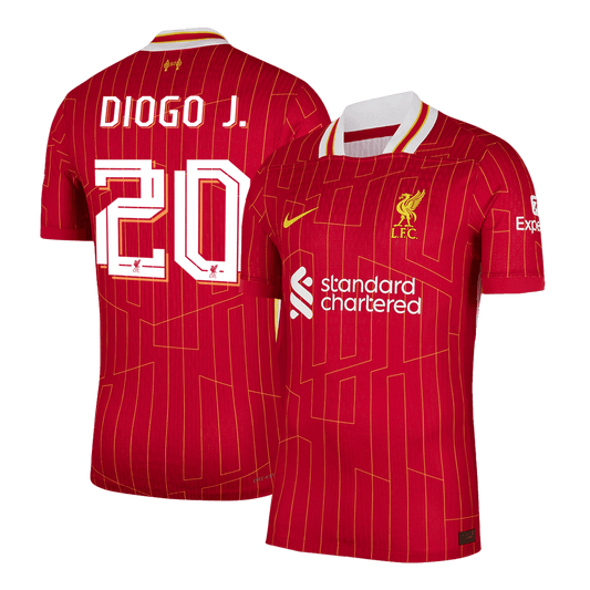 DIOGO J. #20 Authentic Liverpool Home Soccer Jersey 2024/25 Red - UCL