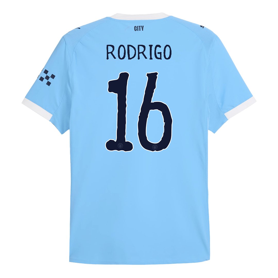 RODRIGO #16 Authentic Manchester City Home Soccer Jersey 2025/26 Blue Jersey - Club World Cup