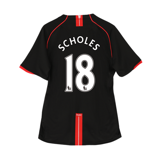 SCHOLES #18 Manchester United Retro Jersey Away Soccer Shirt 2007/08