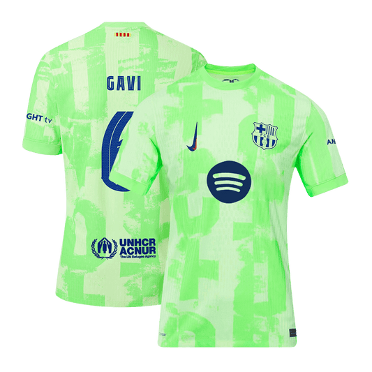 GAVI #6 Authentic Soccer Jersey Barcelona Third Away Shirt 2024/25 UCL Spotify Logo Without Text