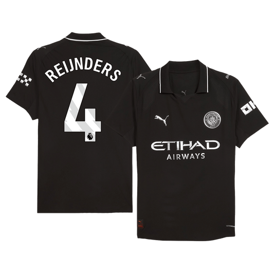 REIJNDERS #4 Manchester City Away Authentic Soccer Jersey 2025/26