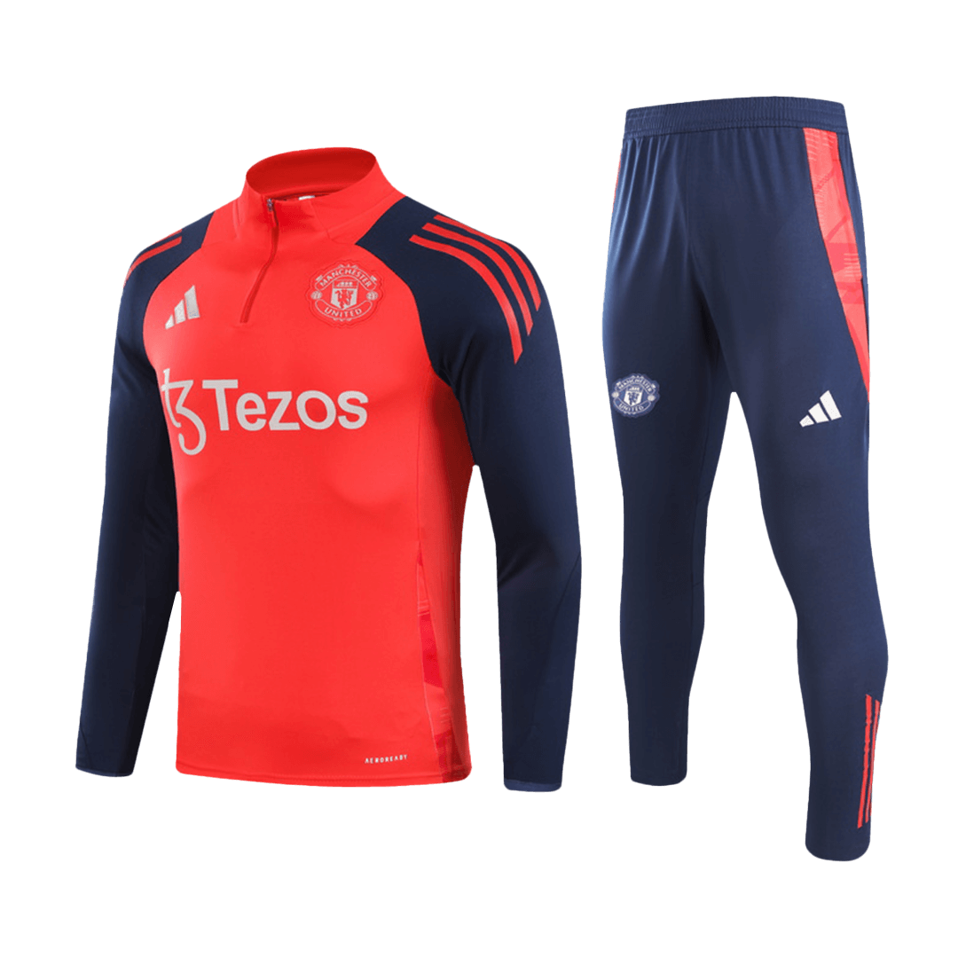 Kid's Manchester United Zipper Sweatshirt Kit(Top+Pants) 2024/25