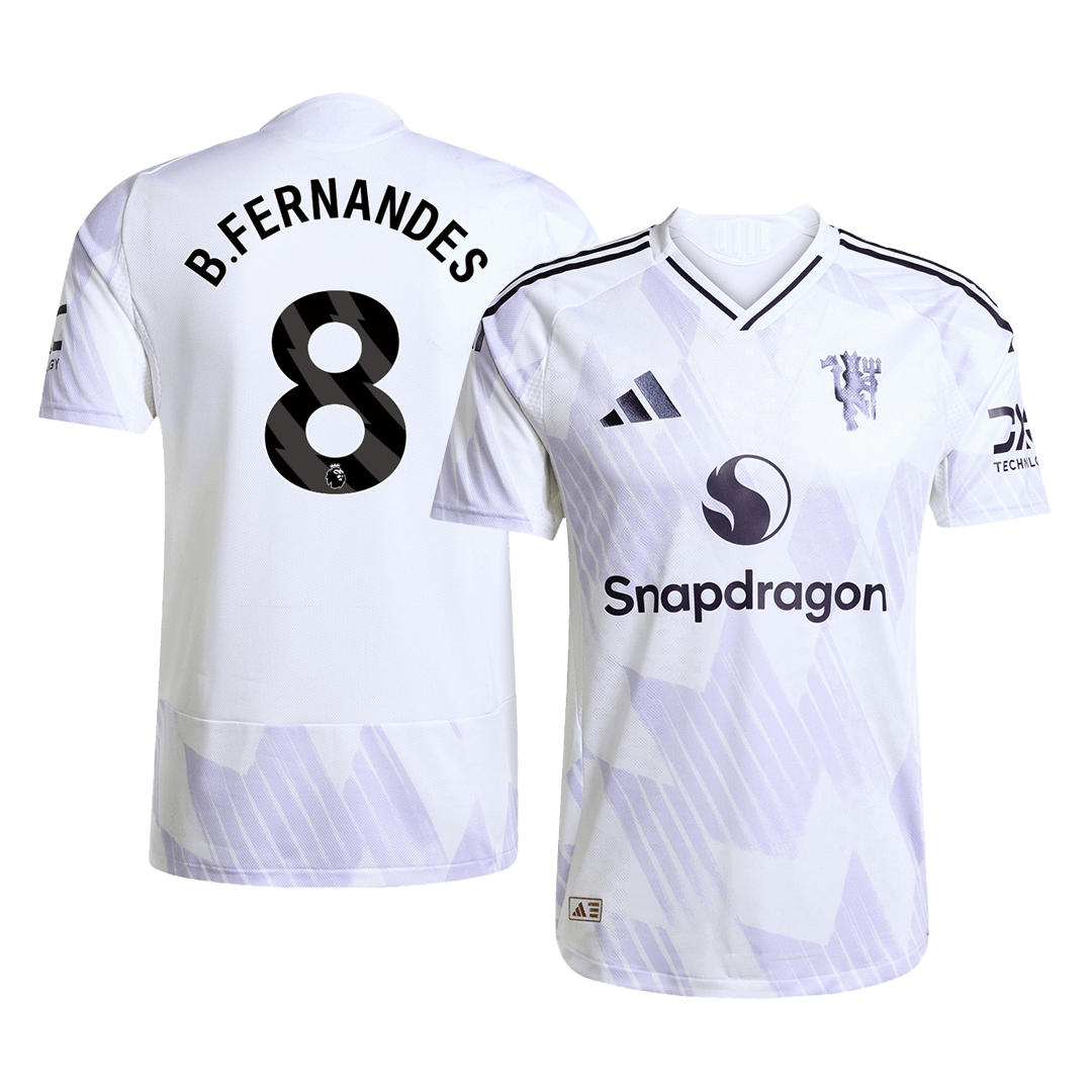 Camiseta de fútbol auténtica de visitante del Manchester United 2025/26 de B.FERNANDES #8