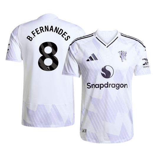 Camiseta de fútbol auténtica de visitante del Manchester United 2025/26 de B.FERNANDES #8