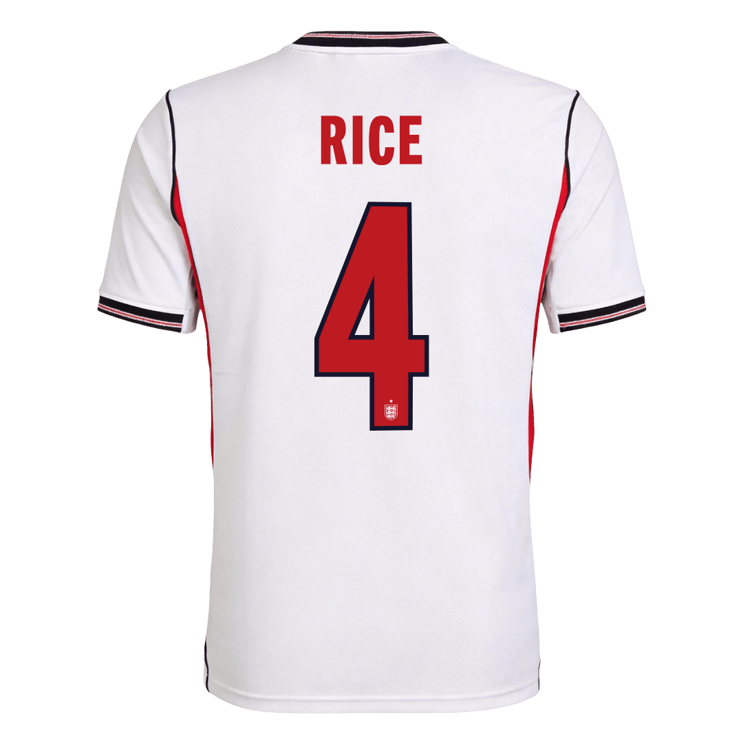 RICE #4 England Home Soccer Jersey World Cup 2026