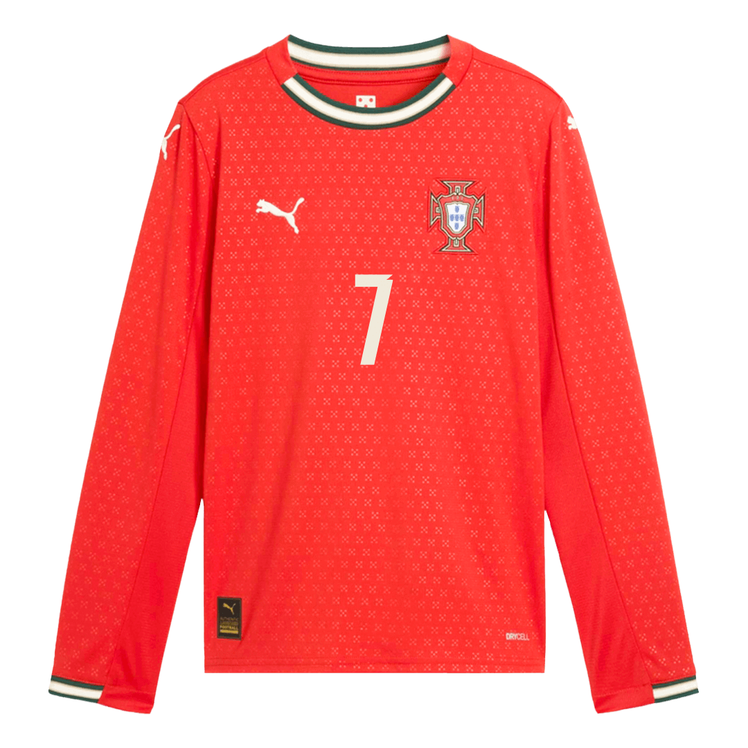 RONALDO #7 Portugal Home Long Sleeve Soccer Jersey 2025
