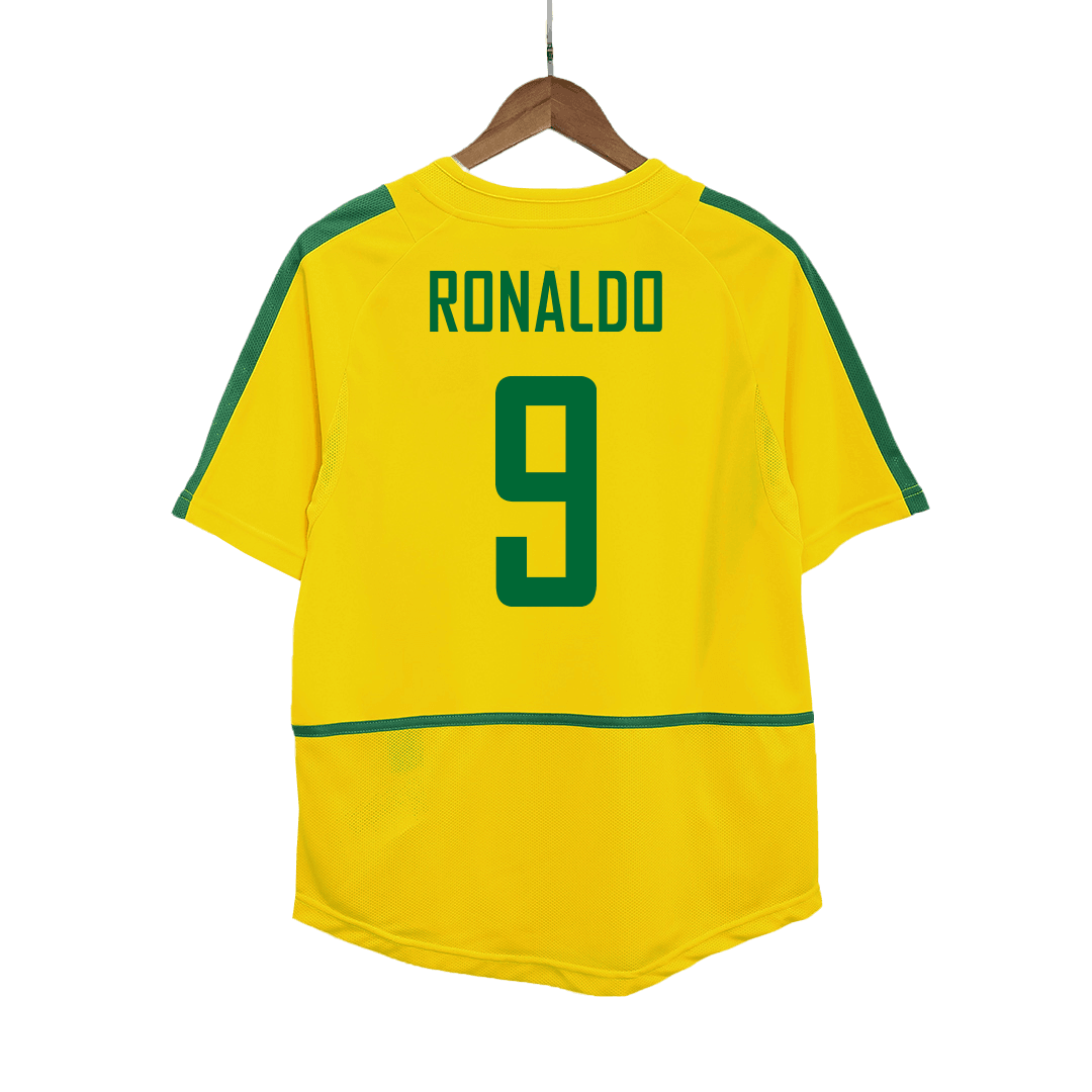 RONALDO #9 Brazil Retro Jersey Home Soccer Shirt 2002/03